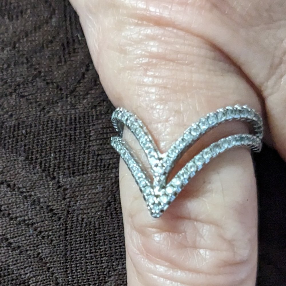 Vintage Size 7 Brass JCM CZ China Ring